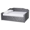 Freda Velvet Fabric Upholstered Button Tufted Daybed - Baxton Studio